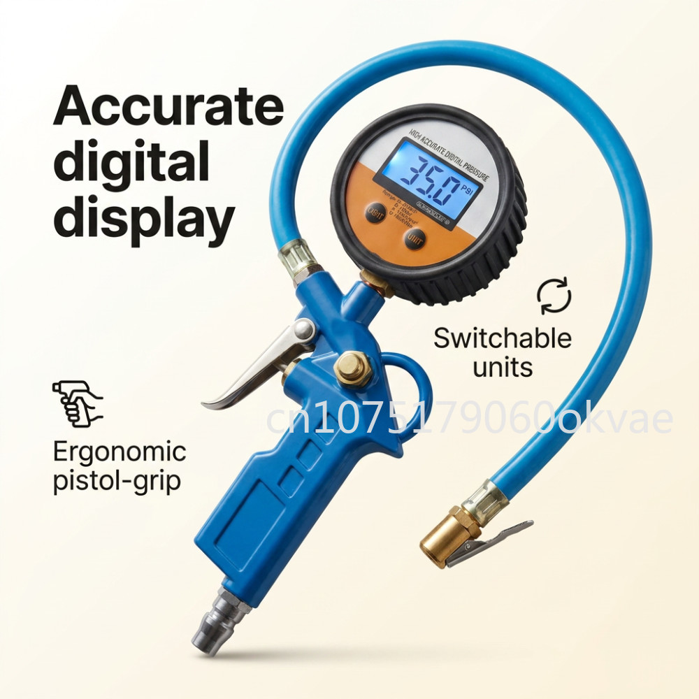 Car Accessories Under 200 - Digital Tire Inflator with Pressure Gauge